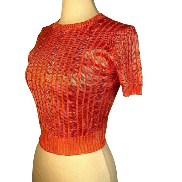 One on One Croped knit Top size small orange - Picture 6 of 13